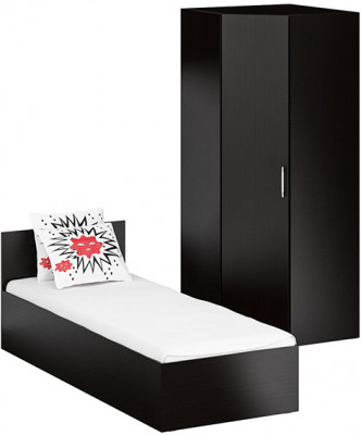 Кровать 0800 + угловой шкаф Стандарт, венге