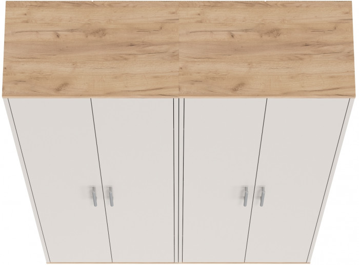 Два шкафа для одежды Домино 2-3430дкз/к.с, дуб крафт золотой/кашемир серый