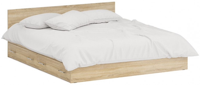 Кровать с ящиками 1800 + угловой шкаф Стандарт, дуб сонома