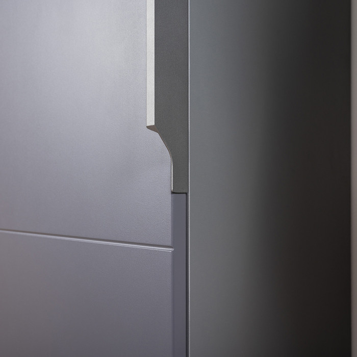 Октава Прихожая 28, цвет серый графит/дуб крафт золотой/фасады МДФ серый графит, ШхГхВ 193,7х35,4х197,6 см., универсальная сборка