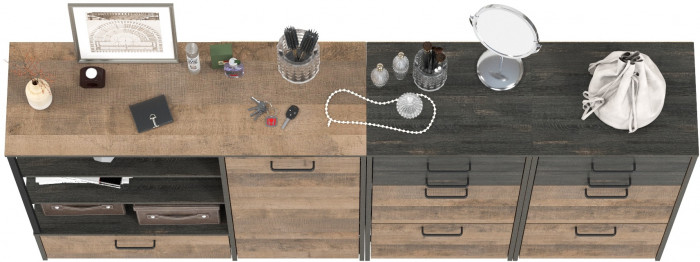 Трувор 13.241.06 Тумба для обуви + 13.307.01 Комод + 13.241.06 Тумба для обуви, дуб гранж песочный/интра