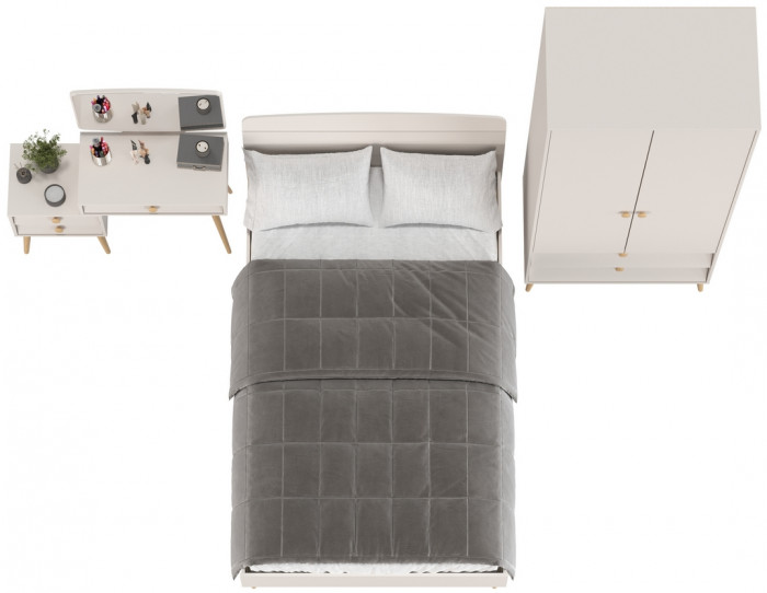 Афина Спальня 03-1200, кашемир серый