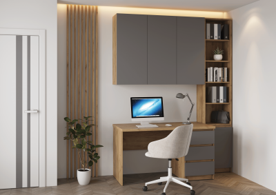 Кабинет Бостон, композиция 4, крафт золотой/серый шифер