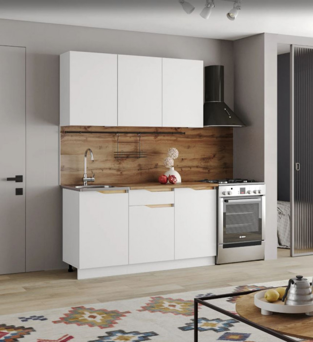 кухня Мирра 1,5 НЕВ белый/белый