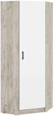 Шкаф угловой Вега, Дуб крафт серый, Белый