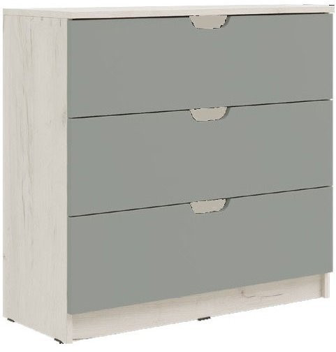 Юниор-4 Комод 3 ящика (800) (Шарли мокко, Крафт белый)