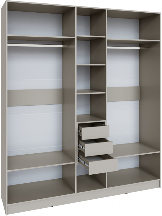 Шкаф Мадрид (2,0) с 3 ящ. внутри с зеркалом, Кашемир