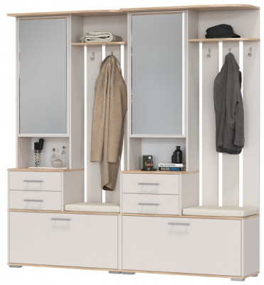 Два шкафа с вешалкой Домино 2-3431дкз/к.с, дуб крафт золотой/кашемир серый