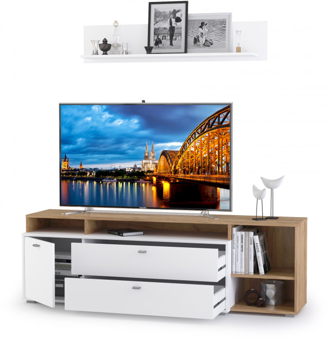 Бэль № 01, цвет дуб крафт золотой/белый премиум, ШхГхВ 171х43х180 см., НЕ универсальная сборка