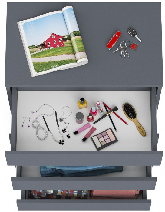 Мори Комод МК700.5, цвет графит, ШхГхВ 70,4х41х114 см.