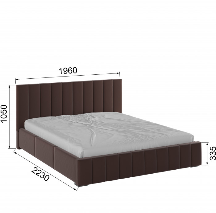 Нега Кровать интерьерная 180 коричневый, ортопед