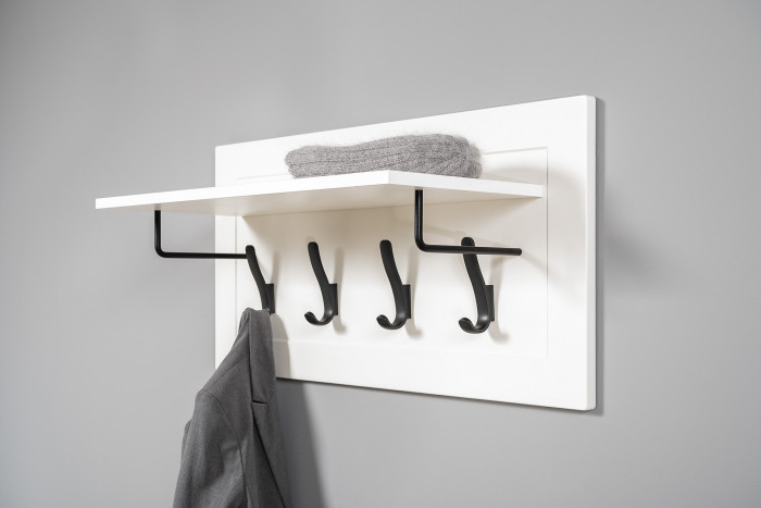 Остин 15.12 Вешалка + 15.12 Вешалка + 15.12 Вешалка, цвет белый шагрень/серый графит, ШхГхВ 239,1х29,6х39,7 см., универсальная сборка