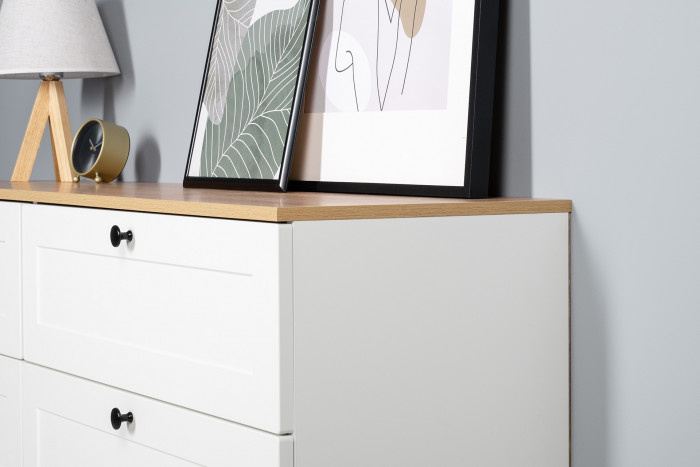 Остин 16.240 Комод, белый шагрень/дуб крафт золотой