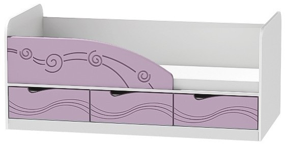 Кровать Бриз-4 80х160 Волна (Антарктида/Белый/Правый)