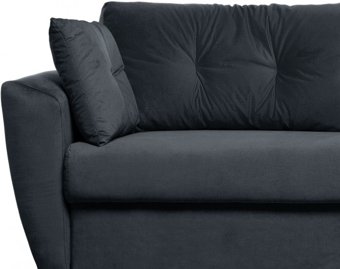 Диван-кровать Амстердам Люкс, 150х195, еврокнижка, пружинный блок, велюр, черный