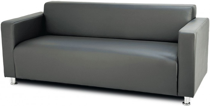 Диван прямой Томи, 180х78х75 см, экокожа, темно-серый