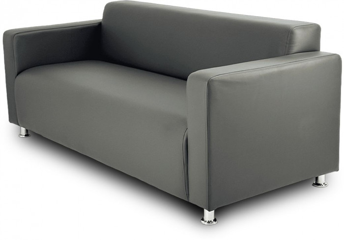 Диван прямой Томи, 180х78х75 см, экокожа, темно-серый