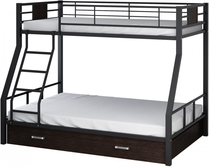 Двухъярусная кровать Гранада-1Я (Черный, Крем)