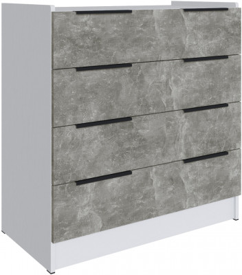 Комод для спальни Мадрид (0,85), Белый/Ателье светлое