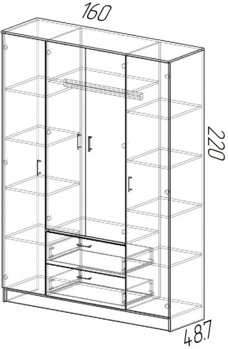 Модульная спальня Эко, композиция 1, Венге/лоредо