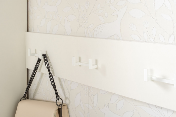 Октава Прихожая 27, белый шагрень/дуб крафт золотой/фасады МДФ белый шагрень