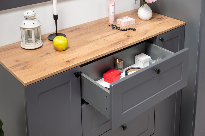 Остин Прихожая 60, серый графит/дуб крафт золотой