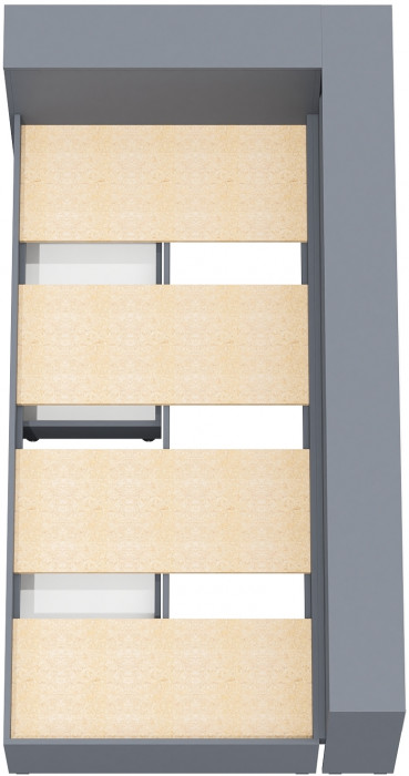 Ксения Кровать с ящиками 0900 + прикроватный блок, графит