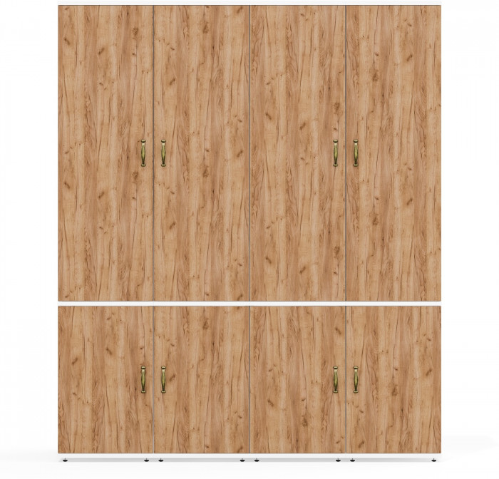 Лидер-8 Пенал МД 23Б 4 шт., белый шагрень/крафт золото