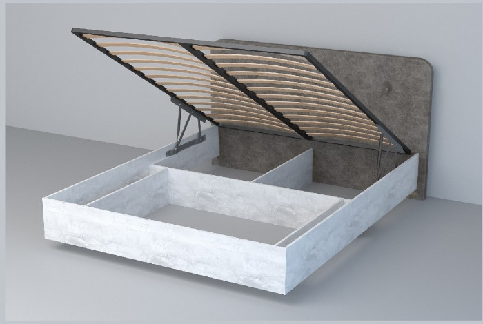 Кровать 1,6 арт.031 (Пуговицы) ПМ (Дуб Крафт Золотой/К/з Белый Глянец)