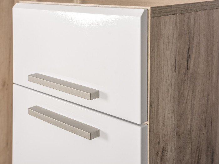 Лайн Прихожая № 12, дуб крафт серый/фасады МДФ белый глянец