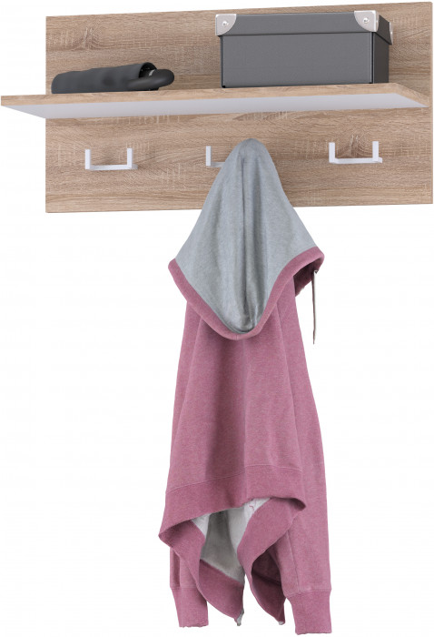 Куба Прихожая 21, цвет дуб сонома/белый премиум, ШхГхВ 153х38,3х210,6 см., универсальная сборка