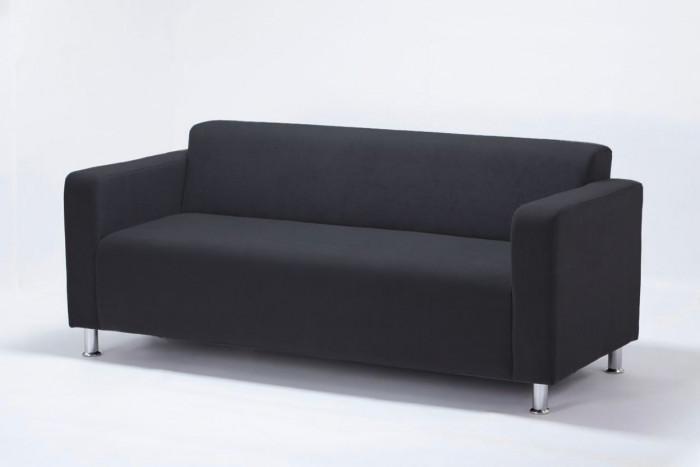 Диван прямой Томи, 180х78х75 см, велюр, черный