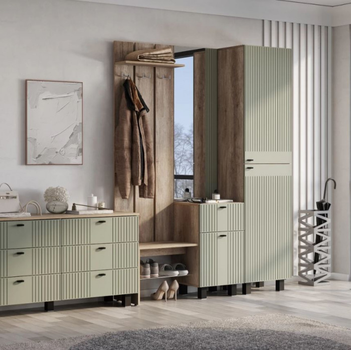 Прихожая "Олива" ПР-04 Дуб каньон/МФ12 Эвкалипт софт