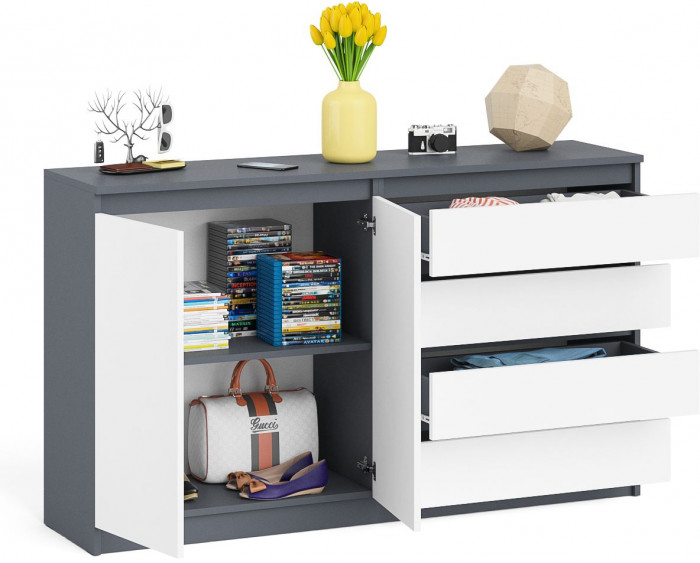 Мори Комод МК1600.1, графит/белый