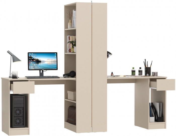 Лайт Шкаф комбинированный 10.01 + 10.01, цвет сатин, ШхГхВ 230,6х58,2х179 см., универсальная сборка(обязательно крепление к стене)