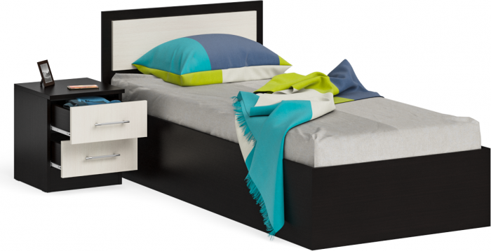 Фиеста Кровать 0900 + тумба, венге/дуб лоредо