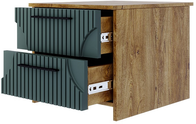 Модульная спальня "Монтале" - Дуб канзас/Зеленый матовый