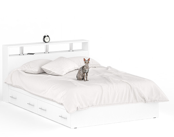 Камелия Кровать с ящиками 1400, белый
