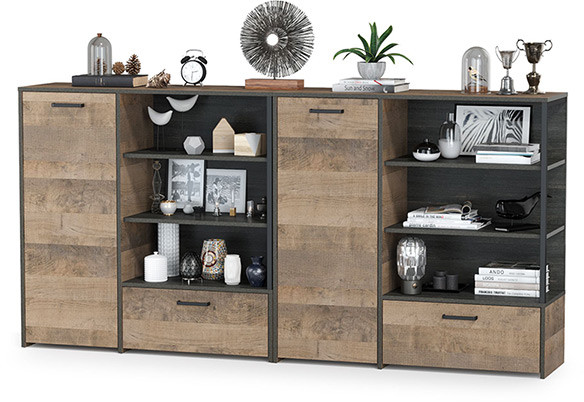 Трувор 13.307.01 Комод + 13.307.01 Комод, дуб гранж песочный/интра