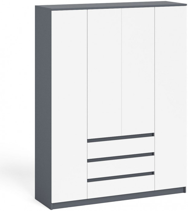 Мори Шкаф МШ1600.1, графит/белый