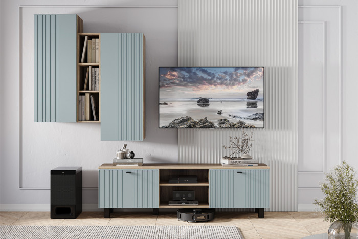 Шкаф навесной "Олива" ШКН-01 Дуб каньон/МФ11 Шарли бриз