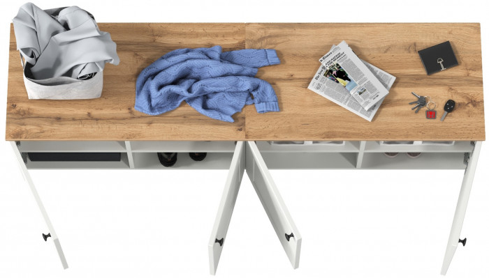 Остин 13.257 Тумба + 13.257 Тумба, белый шагрень/дуб крафт золотой