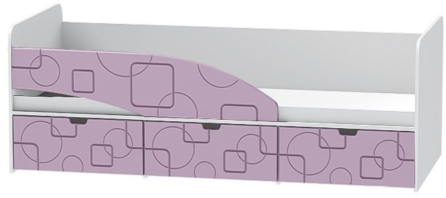 Детская кровать Бриз-3 80х190, квадрат (Ирис/Белый/правый)