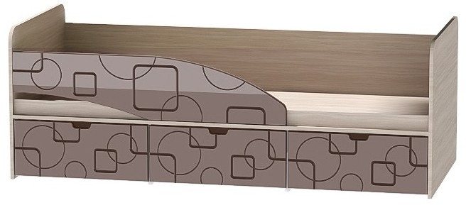 Детская кровать Бриз-3 80х190, квадрат (Ирис/Белый/правый)