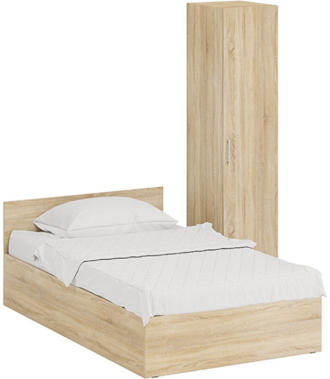 Кровать 1200 + Пенал Стандарт, дуб сонома