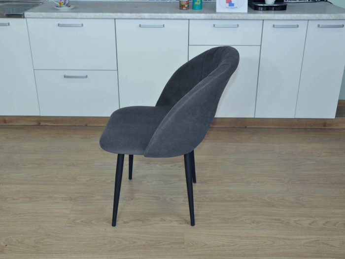 Стул ДЕНИ Д / черный /велюр серый