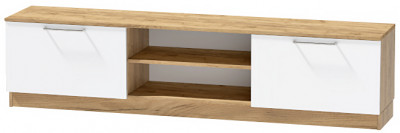 Тумба-2 под ТВ напольная "Иннэс-7", Крафт золотой/Белый