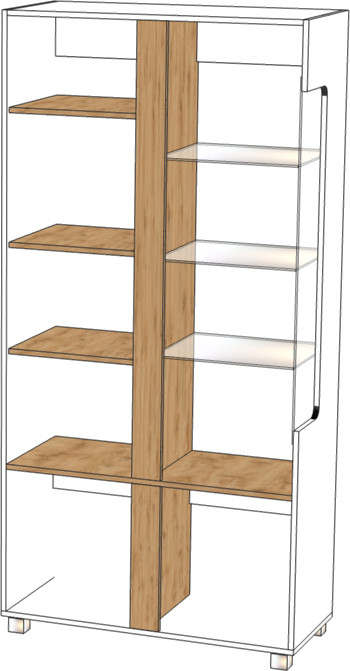 Шкаф-витрина двухдверный "Шанталь" - Дуб наварра/Белый