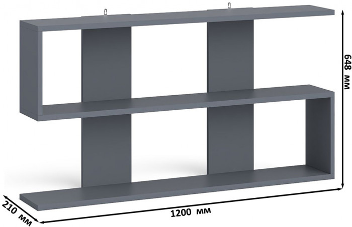 Мори письменный стол МСП1200.1 + Тумба МА900.1 + Полка 1200, графит/белый