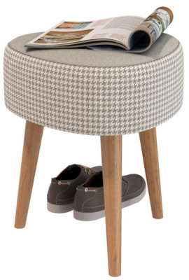 Банкетка 6-5134ТКбеж Ева, ткань бежевая с рисунком